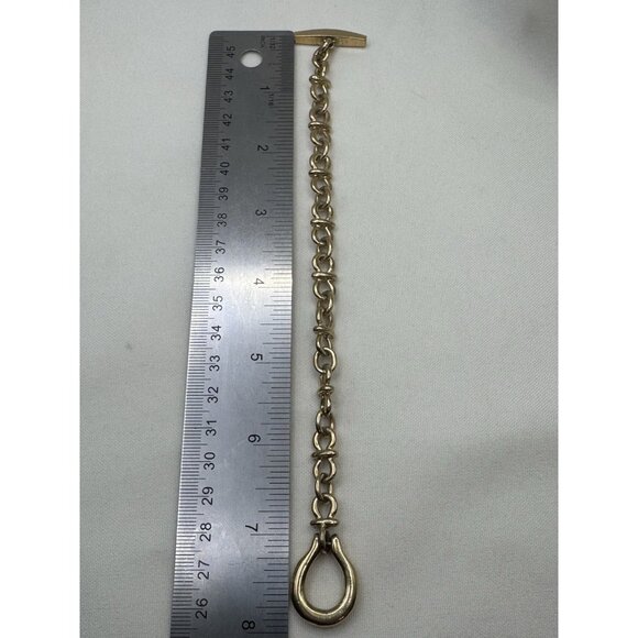 ST. JOHN Gold Tone Chain Link Toggle Bracelet Designer Statement Jewelry 8” - Picture 4 of 6